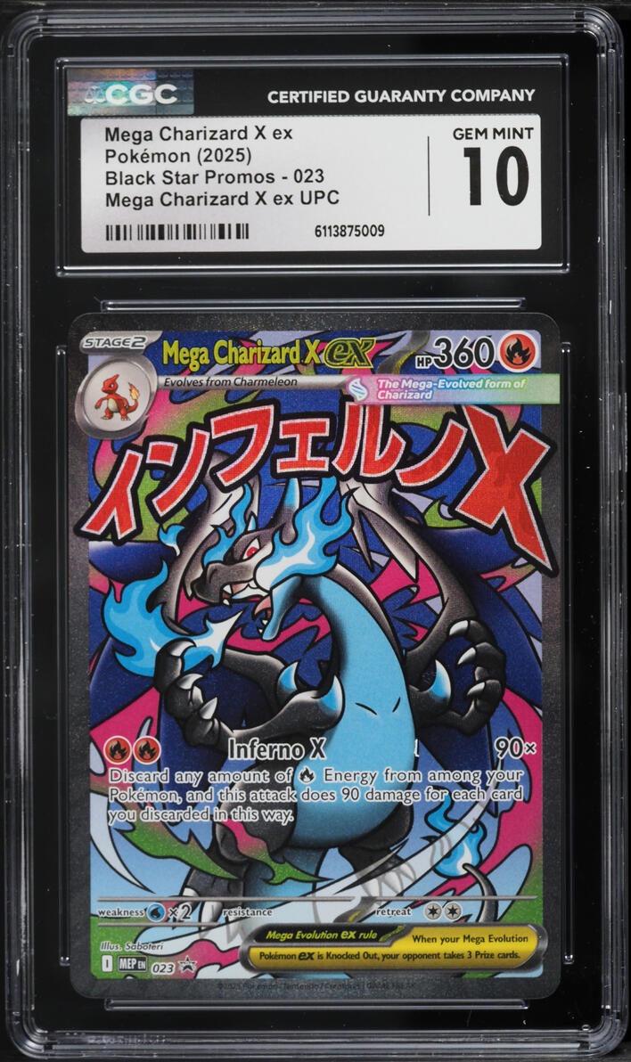 2025 Pokemon Mega Evolution Promo Ultra Premium Full Art Mega Charizard X ex #23 CGC 10 GEM