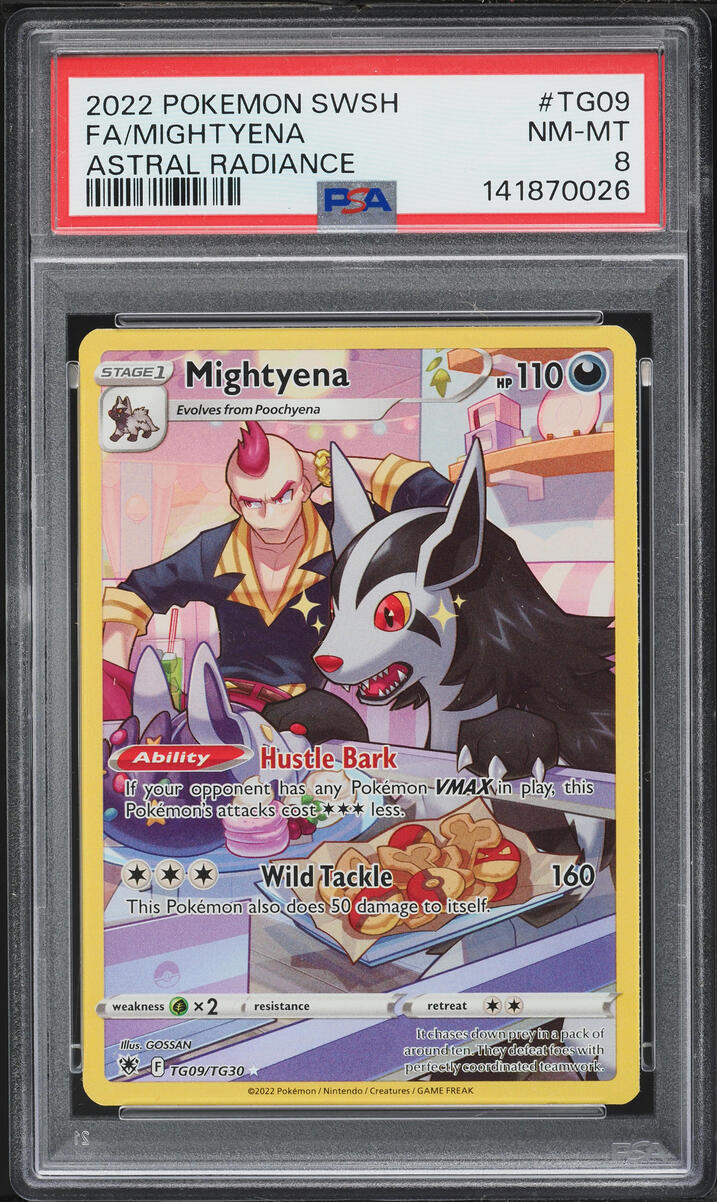 2022 Pokemon Sword & Shield Astral Radiance CHR Mightyena #TG09 PSA 8 NM-MT