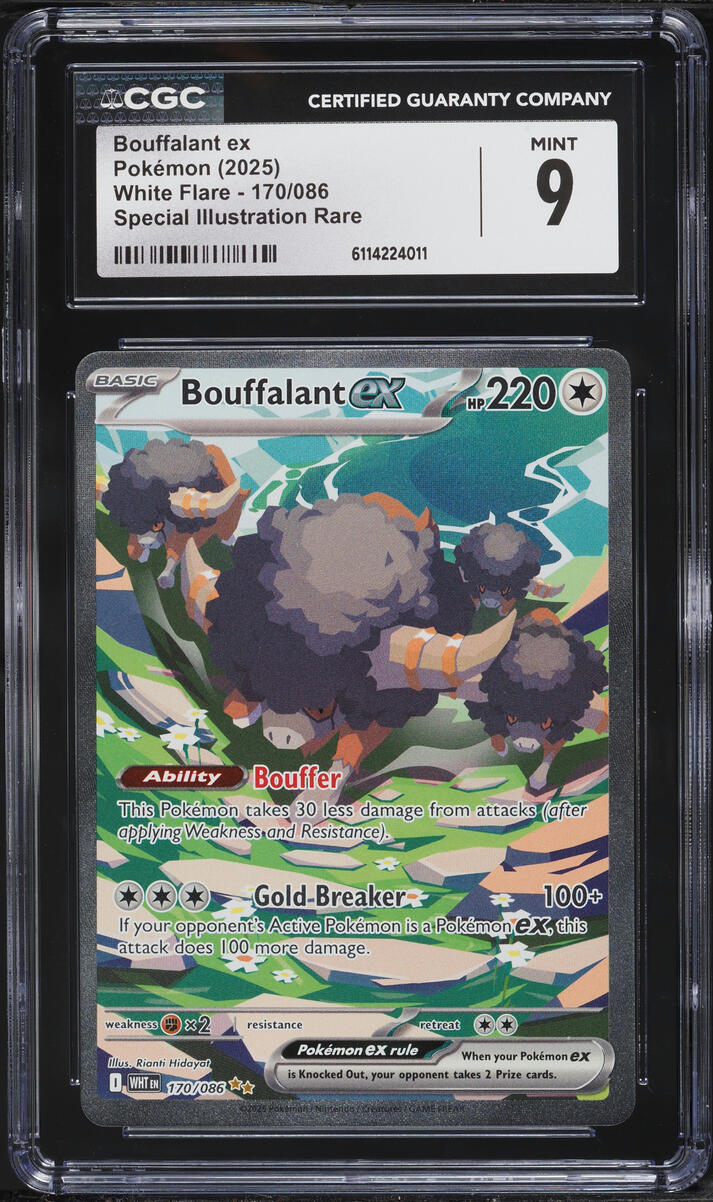 2025 Pokemon Scarlet & Violet White Flare SIR Bouffalant EX #170 CGC 9 MINT