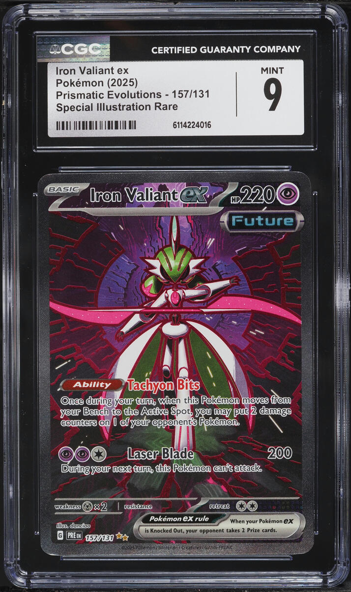 2025 Pokemon Scarlet & Violet Prismatic Evolutions SIR Iron Valiant EX #157 CGC 9 MINT