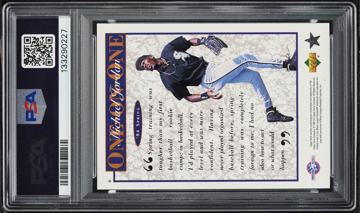 1995 Upper Deck Minor League One On One Michael Jordan #6 PSA 7 NRMT