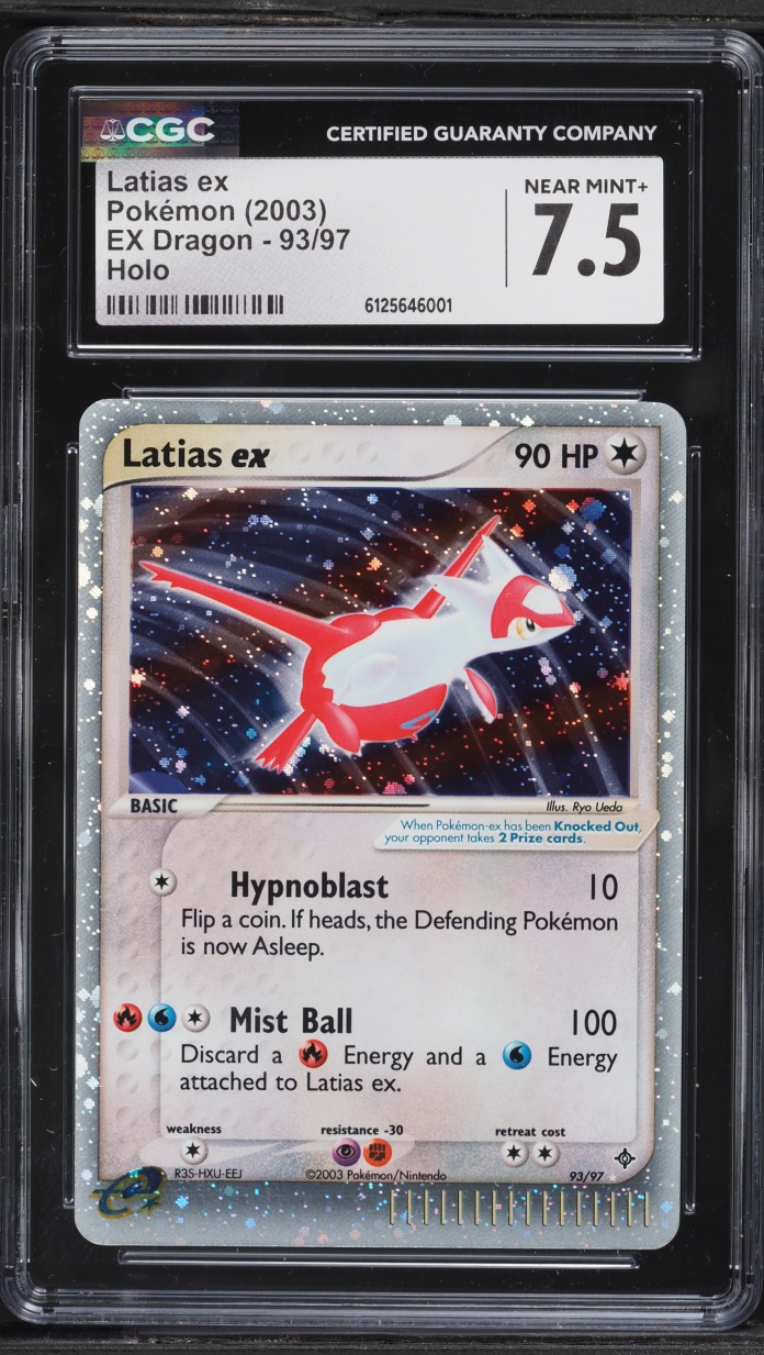 2003 Pokemon EX Dragon Holo Latias ex #93 CGC 7.5 NRMT+