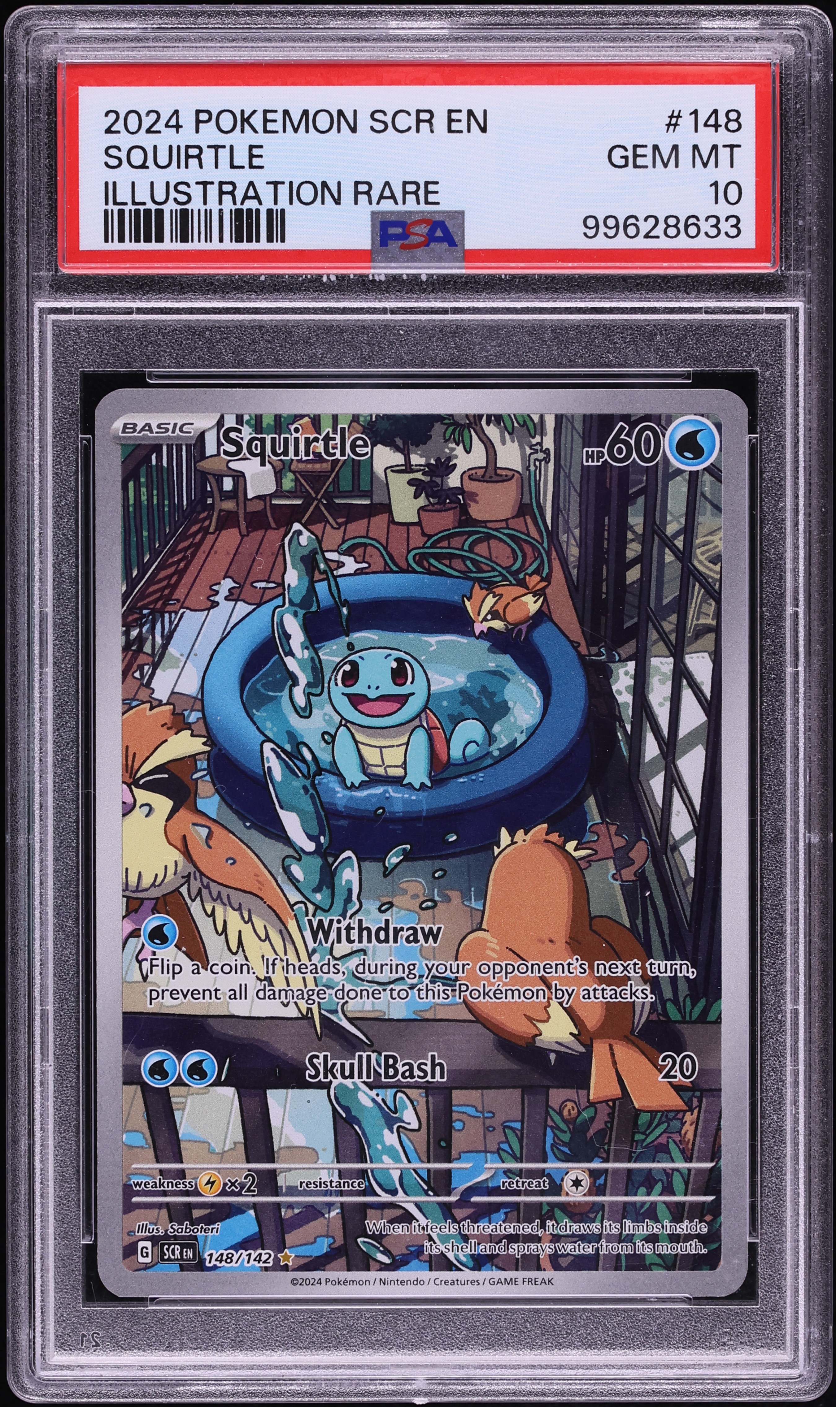 2024 Pokemon Scarlet & Violet Stellar Crown IR Squirtle #148 PSA 10 GEM MINT
