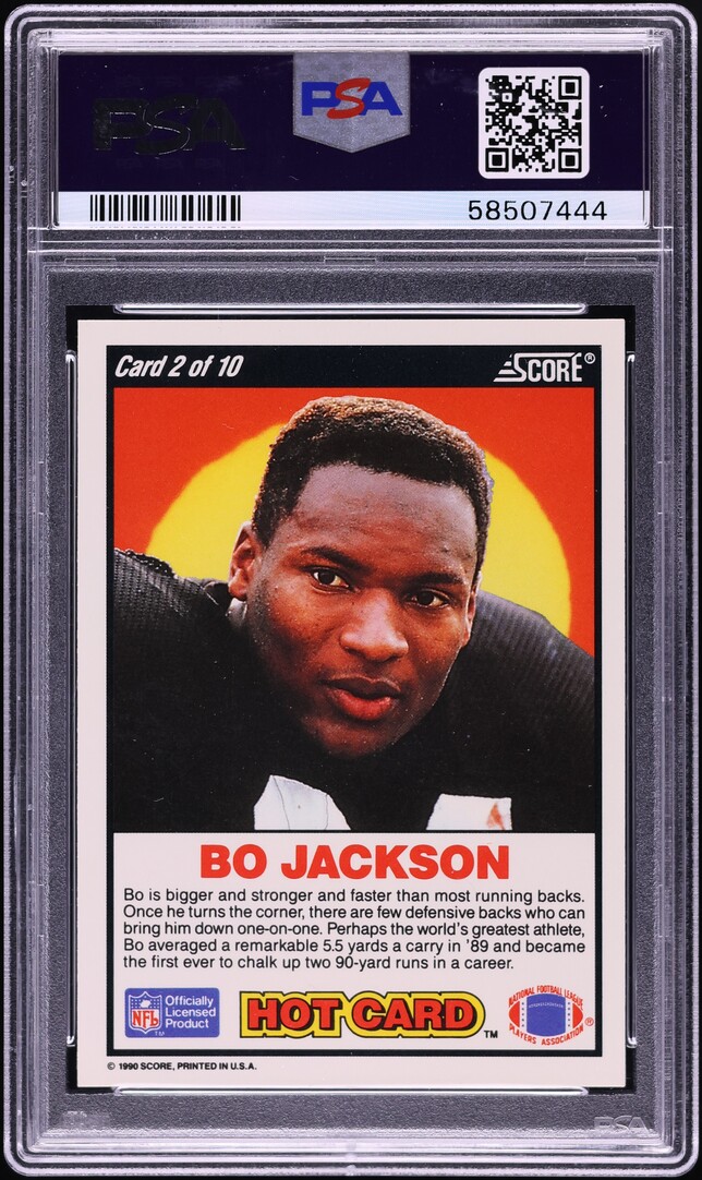 1990 Score Hot Card Bo Jackson #2 PSA 10 GEM MINT