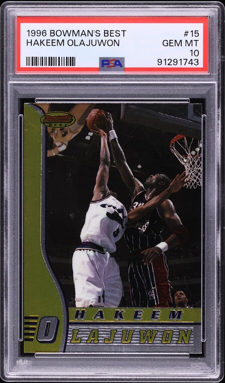1996 Bowman's Best Hakeem Olajuwon #15 PSA 10 GEM MINT