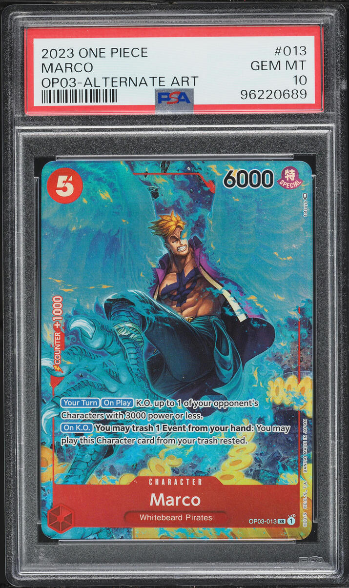 2023 One Piece Pillars Of Strength Alt Art Marco #OP03-013 PSA 10 GEM MINT