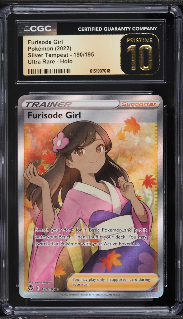 2022 Pokemon Sword & Shield Silver Tempest Full Art Furisode Girl #190 CGC 10 PRISTINE