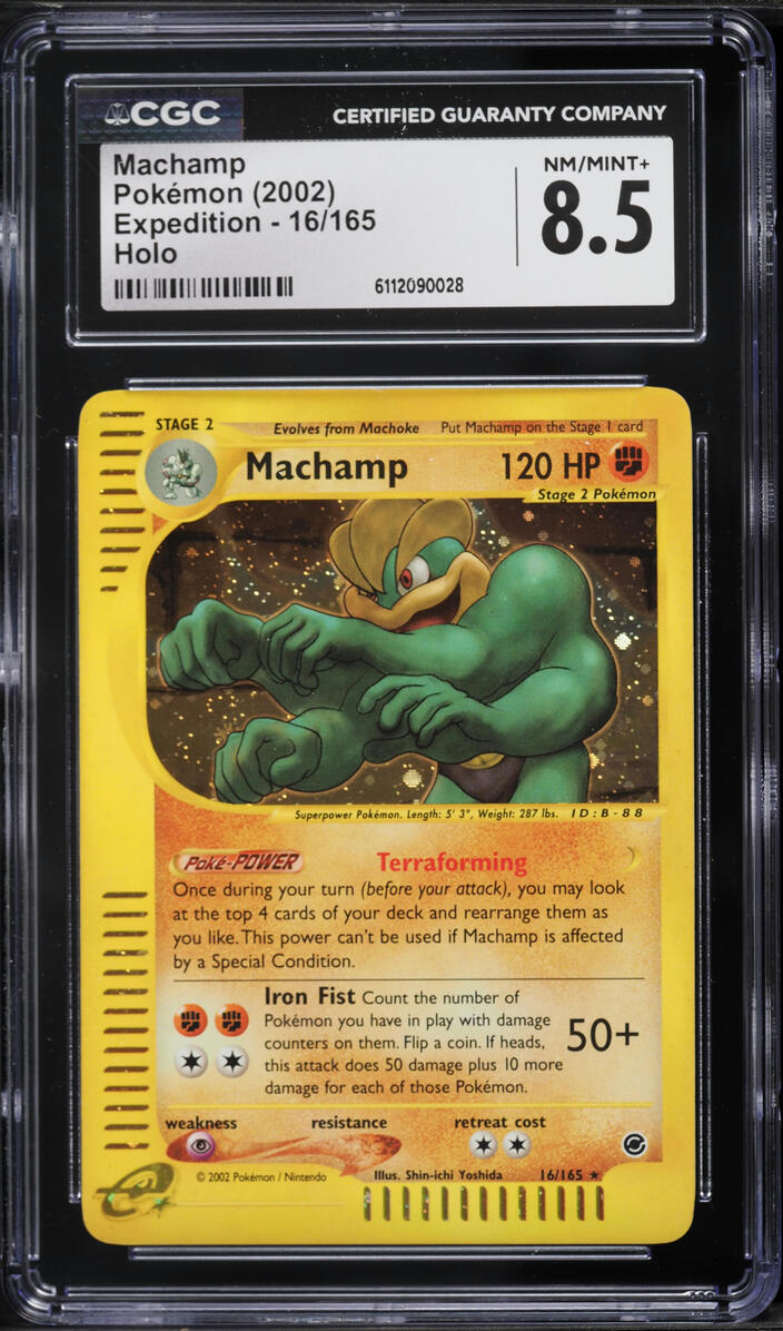 2002 Pokemon Expedition Holo Machamp #16 CGC 8.5 NM-MT+