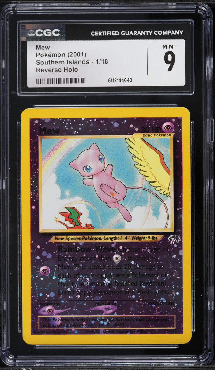 2001 Pokemon Southern Islands Reverse Holo Mew #1 CGC 9 MINT