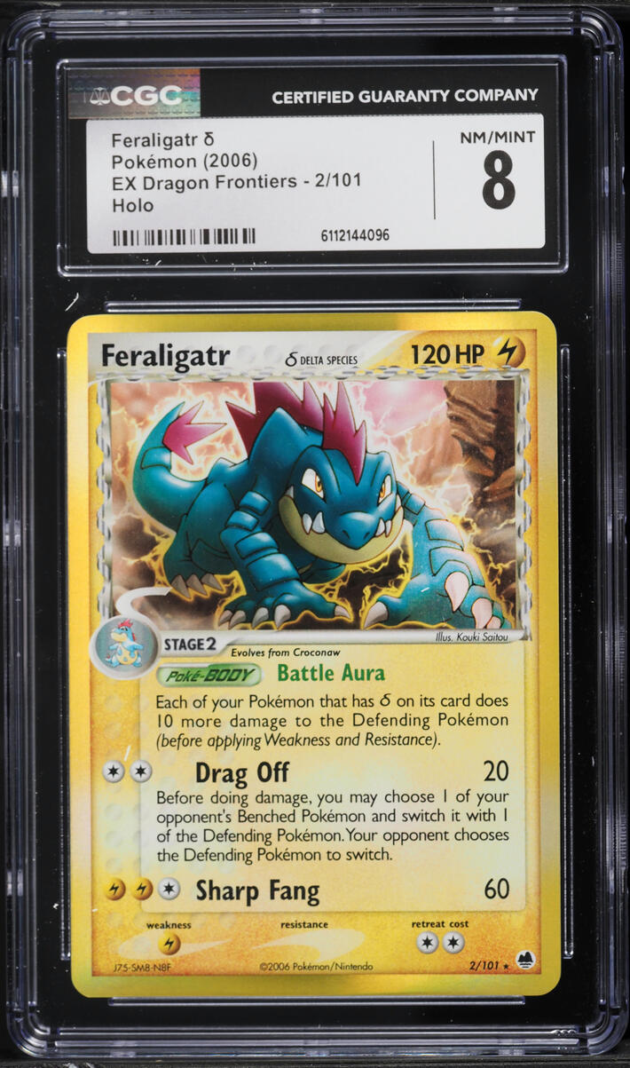 2006 Pokemon EX Dragon Frontiers Holo Feraligatr #2 CGC 8 NM-MT