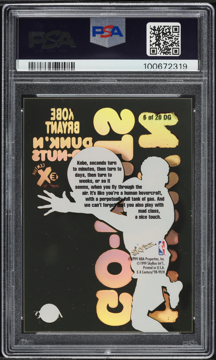 1998 Skybox E-X Century Dunk 'N Go-Nuts Kobe Bryant #6DG PSA 7 NRMT