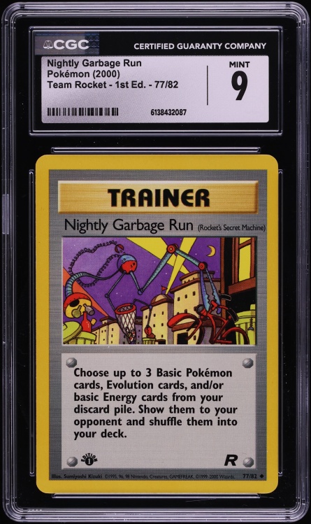 2000 Pokemon Team Rocket 1st Edition Nightly Garbage Run #77 CGC 9 MINT