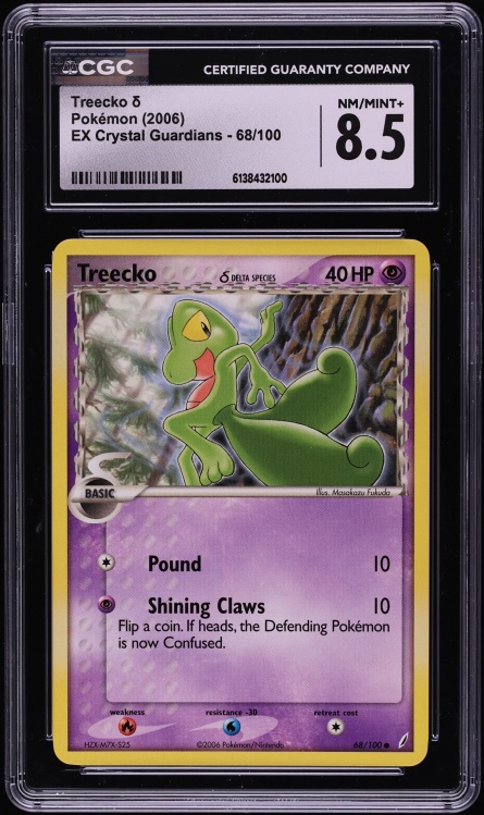 2006 Pokemon EX Crystal Guardians Treecko #68 CGC 8.5 NM-MT+