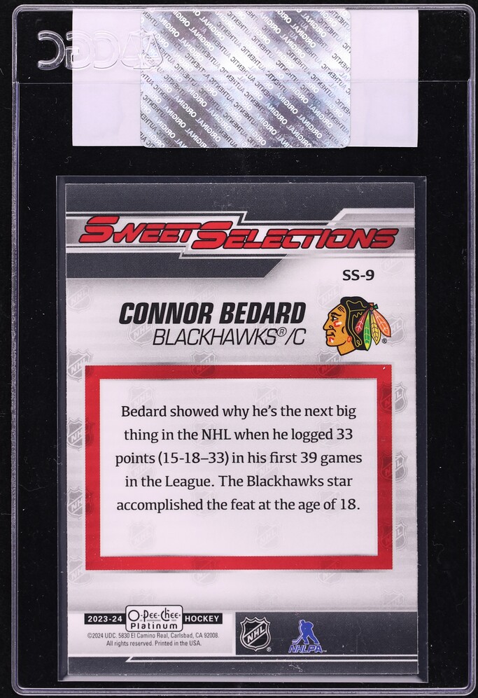 2023 O-Pee-Chee Platinum Sweet Selections Connor Bedard ROOKIE #SS-9 CGC AUTH