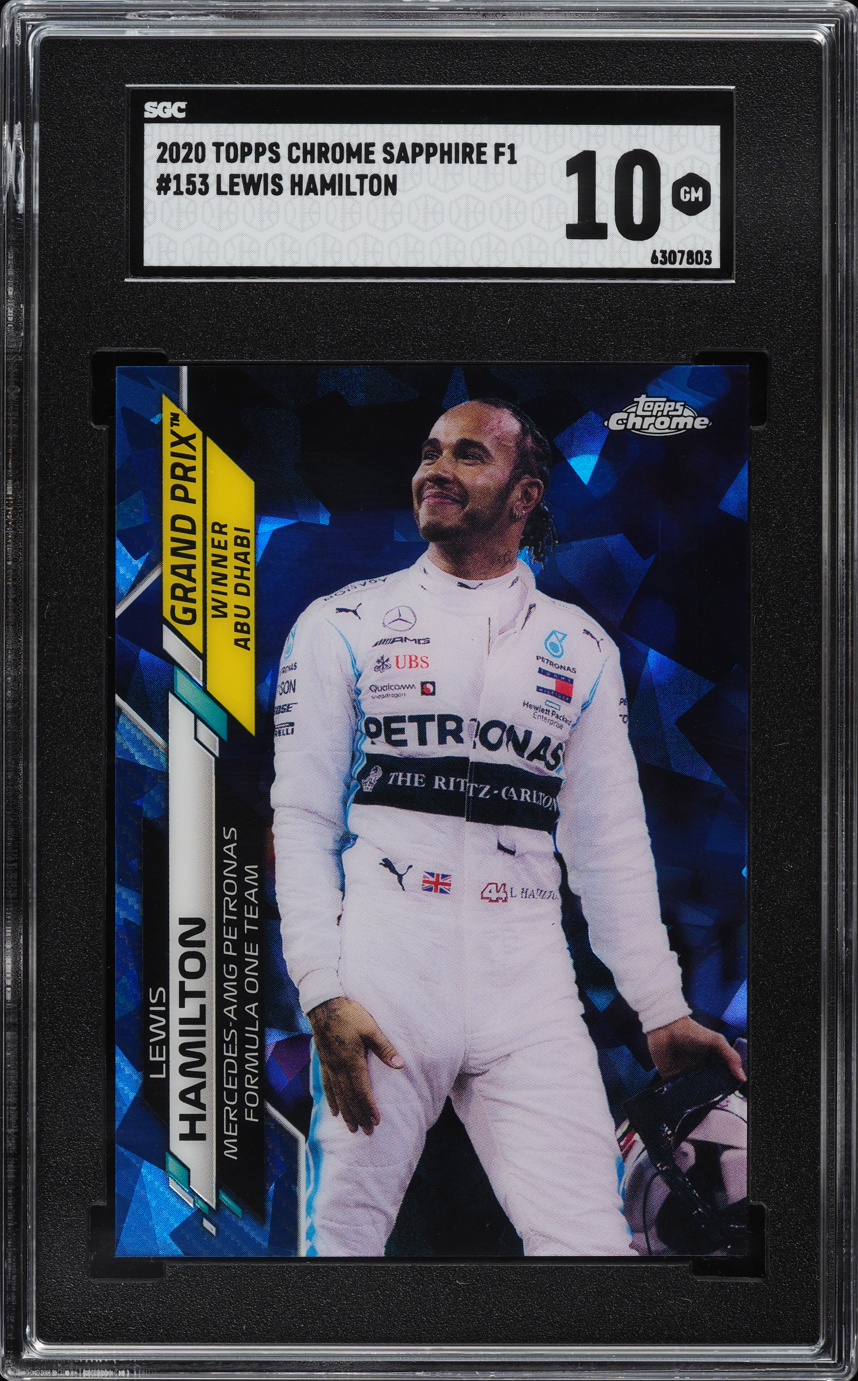 2020 Topps Chrome Sapphire Formula 1 F1 Lewis Hamilton #153