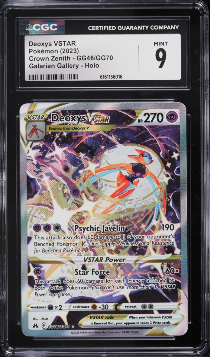2023 Pokemon Sword & Shield Crown Zenith Alt Art Deoxys VSTAR #GG46 CGC 9 MINT