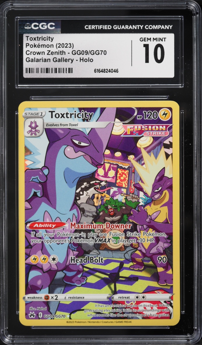 2023 Pokemon Sword & Shield Crown Zenith Galarian Gallery Alt Art Toxtricity #GG09 CGC 10 GEM