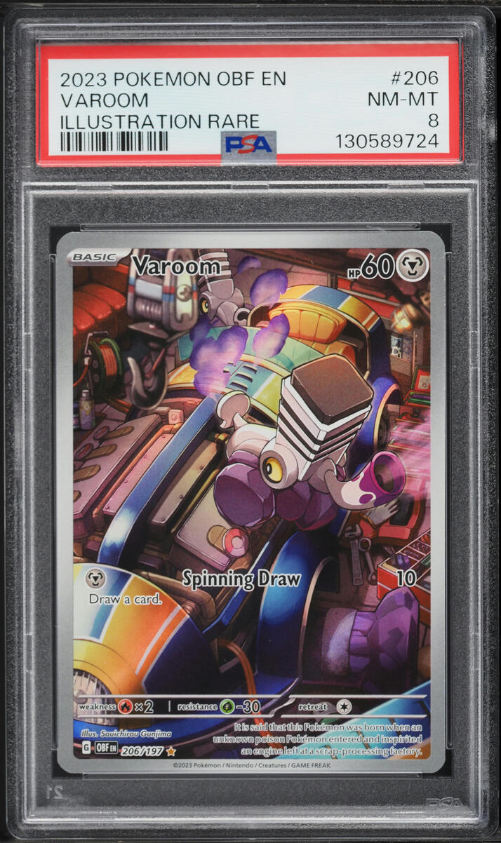2023 Pokemon Scarlet & Violet Obsidian Flames IR Varoom #206 PSA 8 NM-MT
