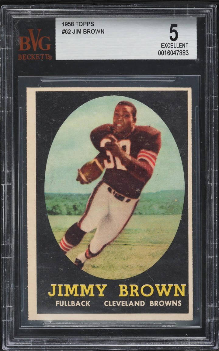 1958 Topps Football Jim Brown ROOKIE #62 BVG 5 EX