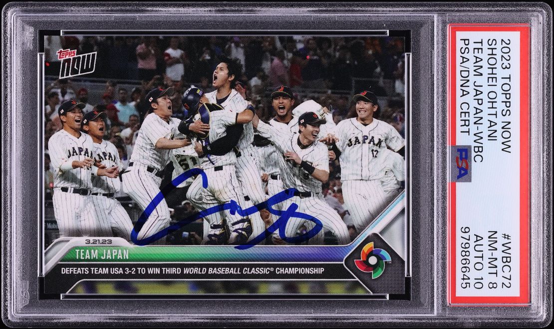 2023 Topps Now World Baseball Classic Team Japan Shohei Ohtani AUTO DNA 10 #WBC72 PSA 8 NM-MT