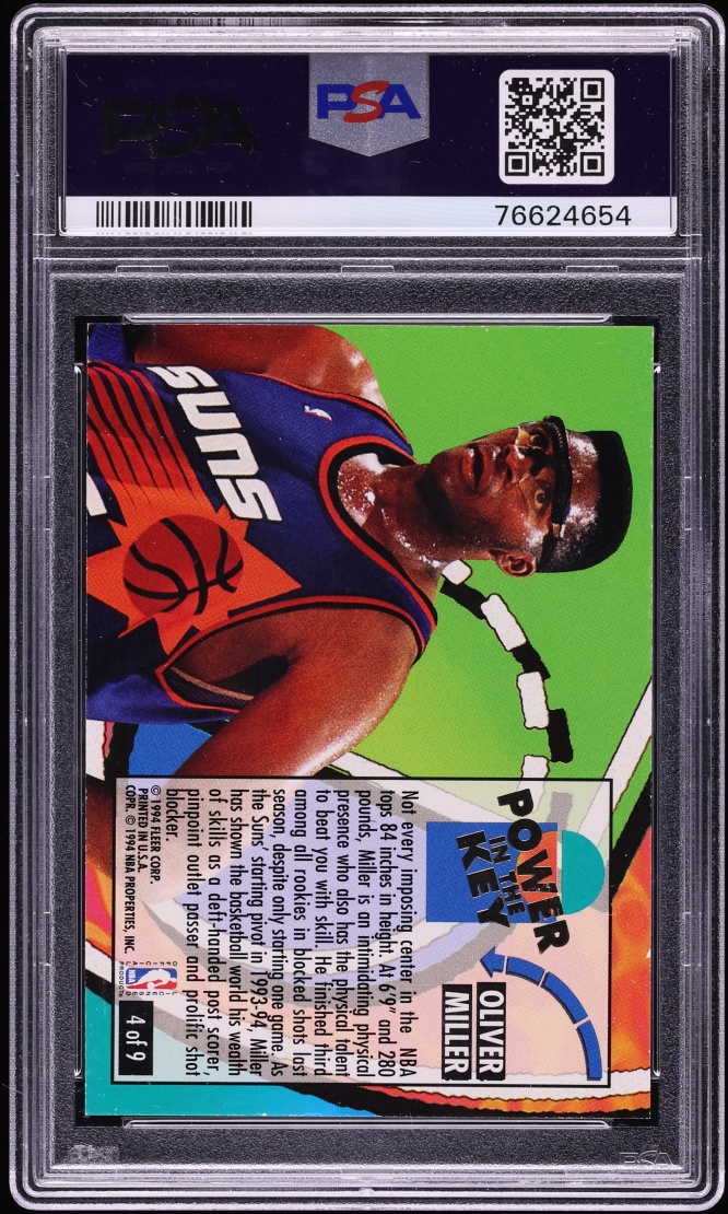 1993 Ultra Power In The Key Oliver Miller #4 PSA 9 MINT - Photo 2