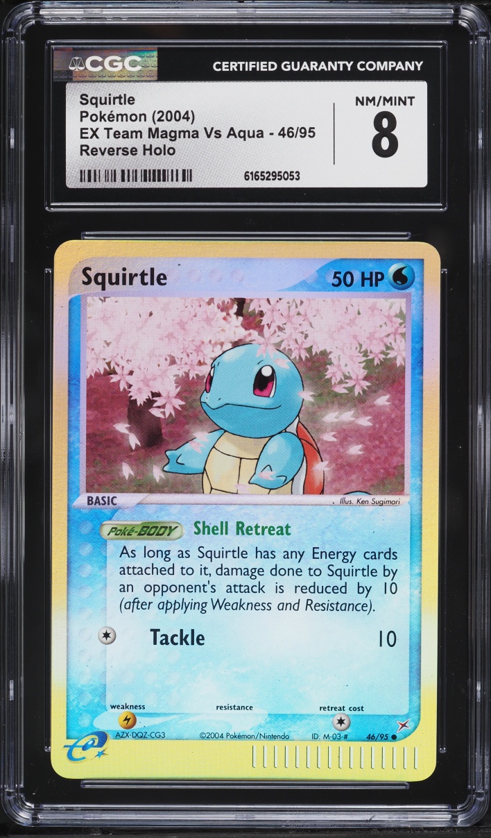 2004 Pokemon EX Team Magma VS Aqua Reverse Holo Squirtle #46 CGC 8 NM-MT