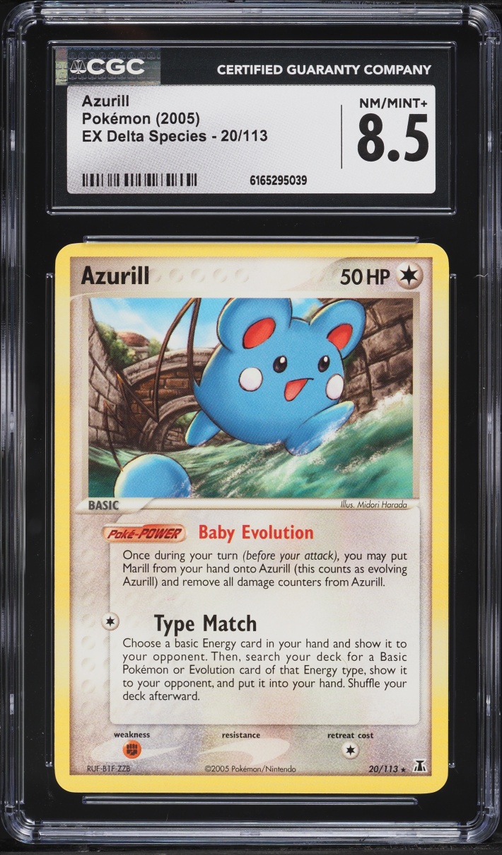 2005 Pokemon EX Delta Species Azurill #20 CGC 8.5 NM-MT+