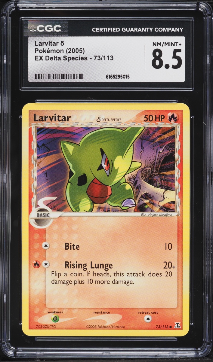 2005 Pokemon EX Delta Species Larvitar #73 CGC 8.5 NM-MT+