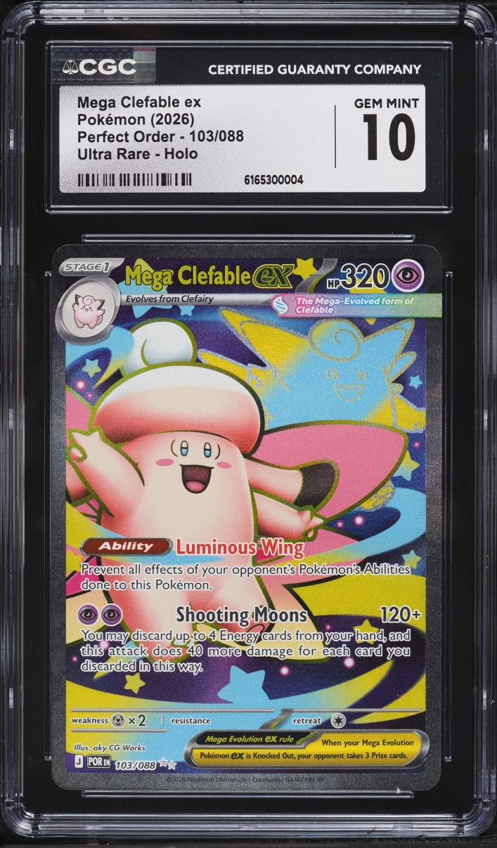 2026 Pokemon Mega Evolution Perfect Order Full Art Mega Clefable ex #103 CGC 10 GEM MINT