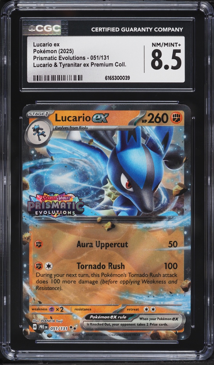 2025 Pokemon SV Promo Prismatic Evolutions Premium Collection Holo Lucario ex #51 CGC 8.5