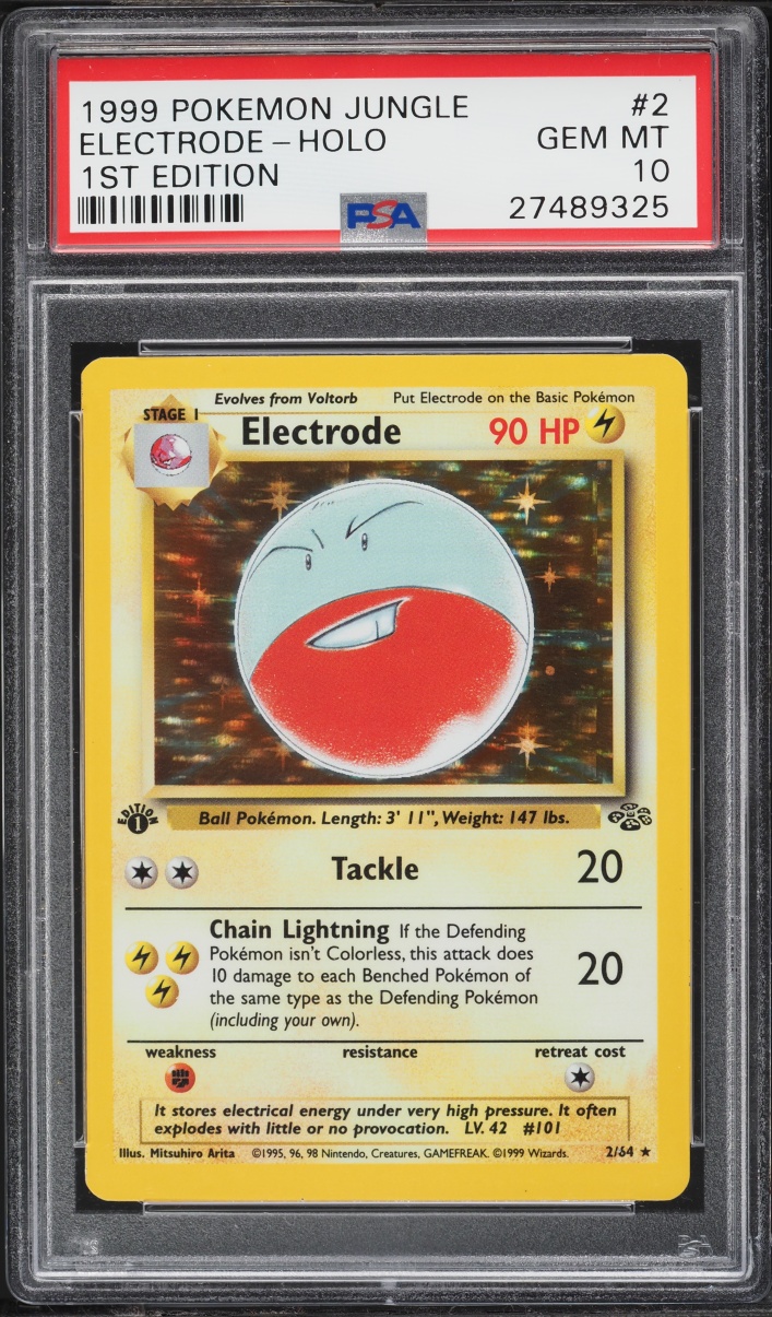 1999 Pokemon Jungle 1st Edition Holo Electrode #2 PSA 10 GEM MINT