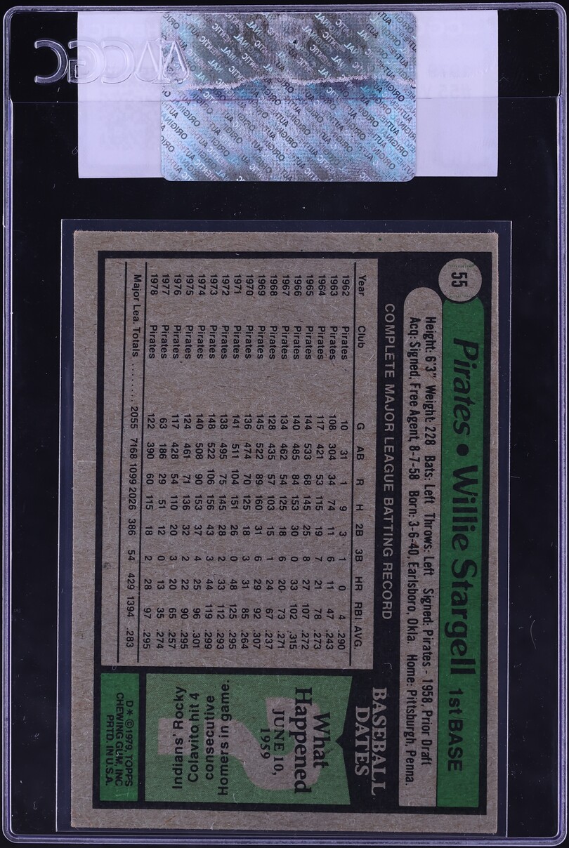 1979 Topps Willie Stargell #55 CGC AUTH
