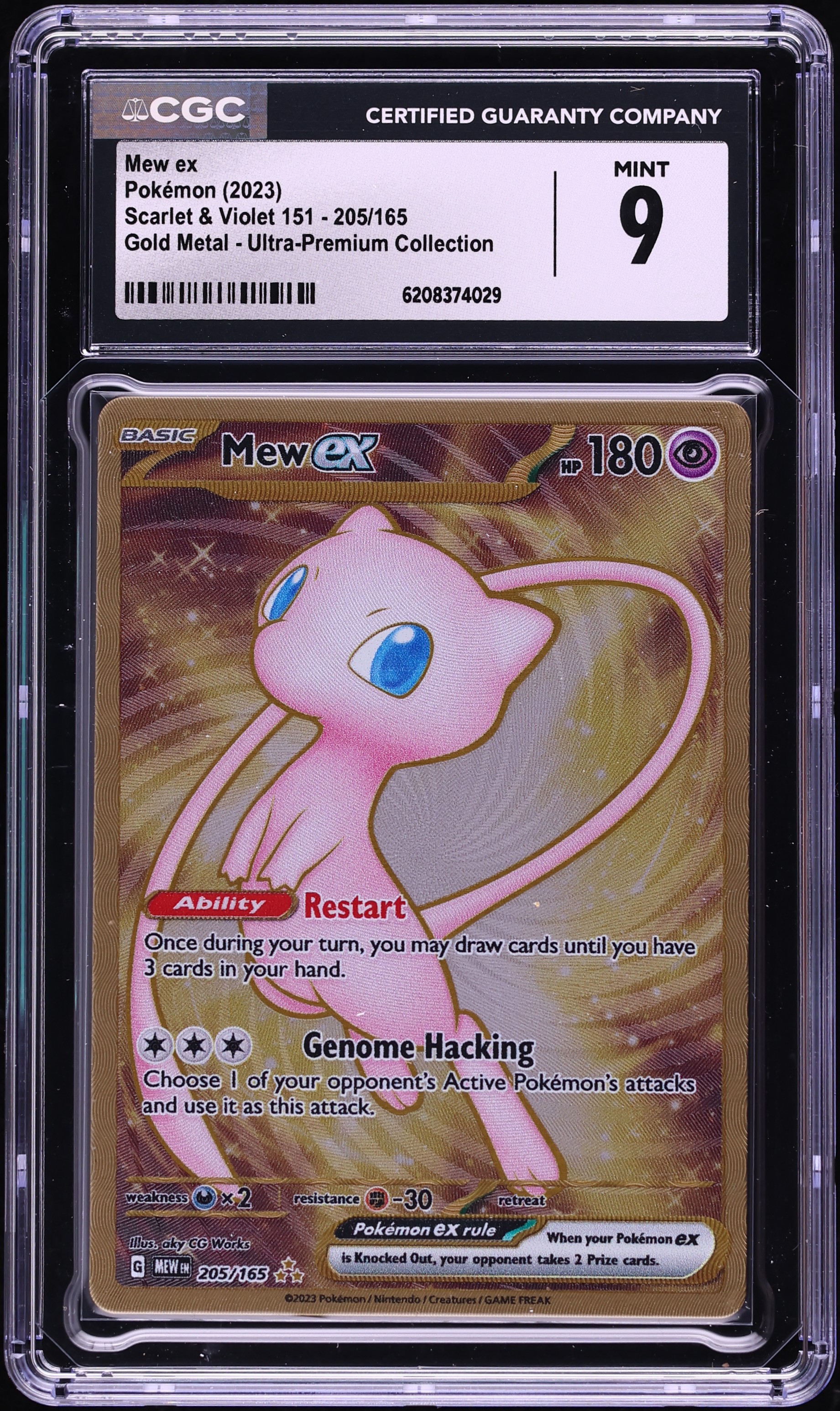 2023 Pokemon Scarlet & Violet 151 Ultra Premium Metal Gold Rare Mew Ex #205 CGC 9 MINT