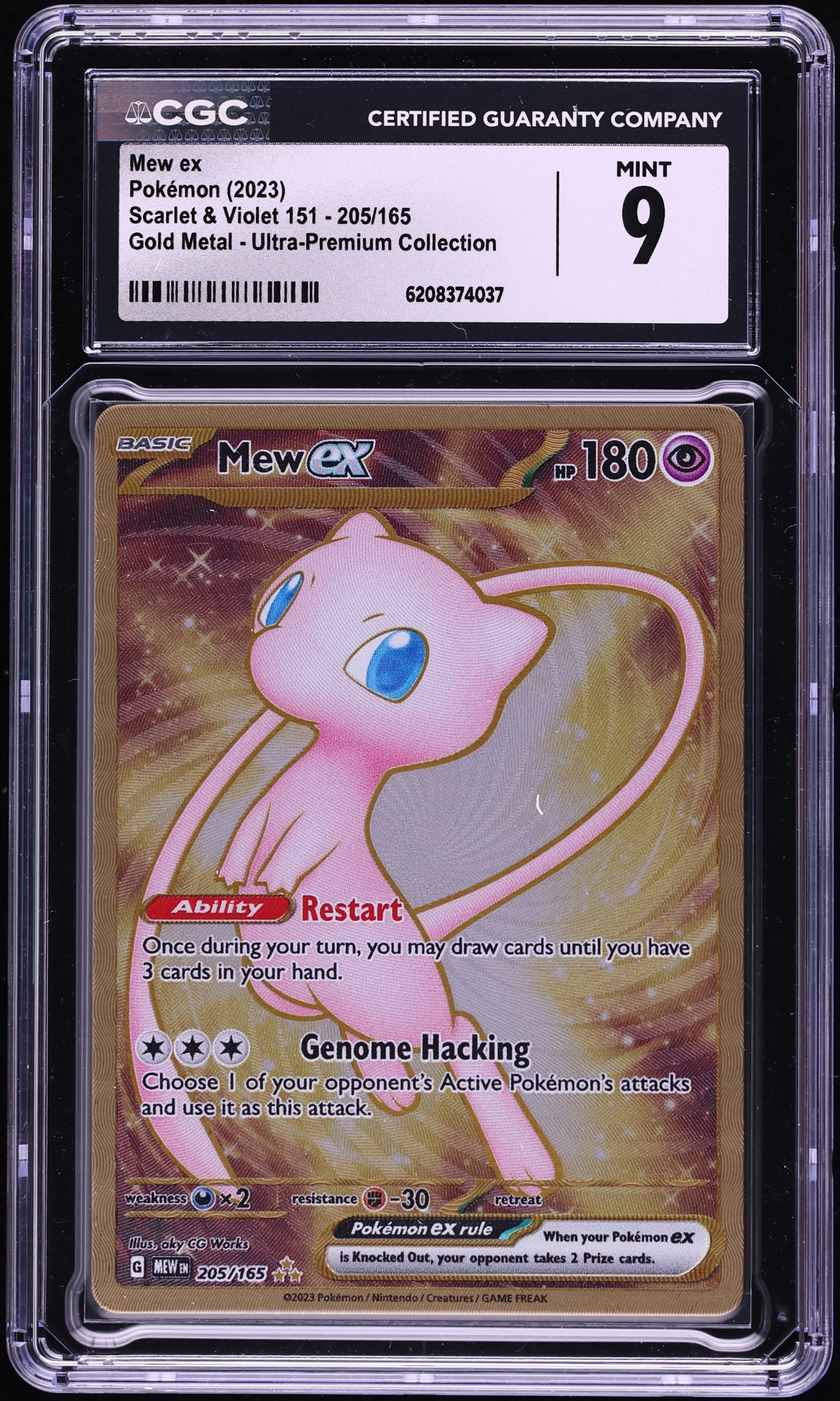 2023 Pokemon Scarlet & Violet 151 Ultra Premium Metal Gold Rare Mew Ex #205 CGC 9 MINT