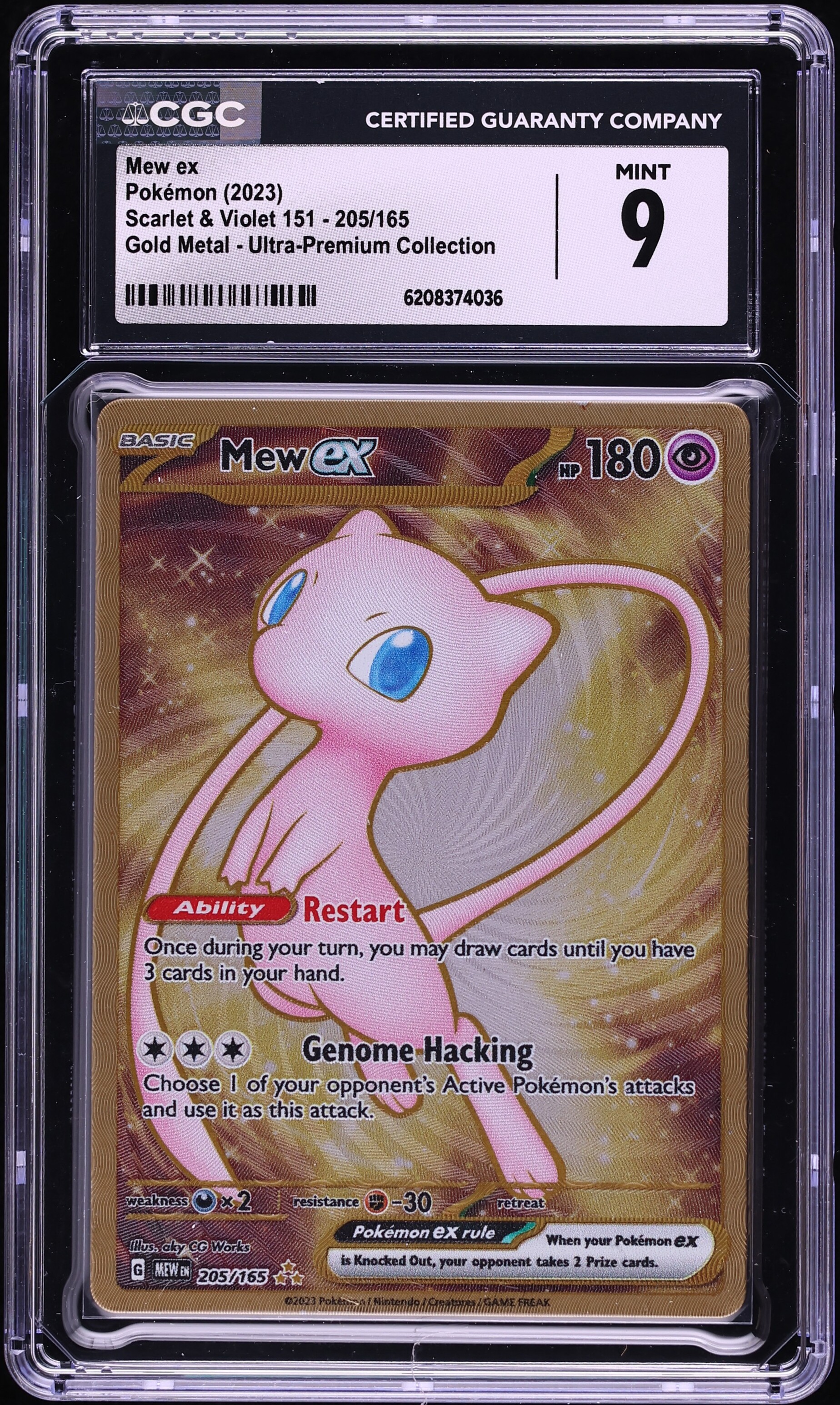 2023 Pokemon Scarlet & Violet 151 Ultra Premium Metal Gold Rare Mew Ex #205 CGC 9 MINT