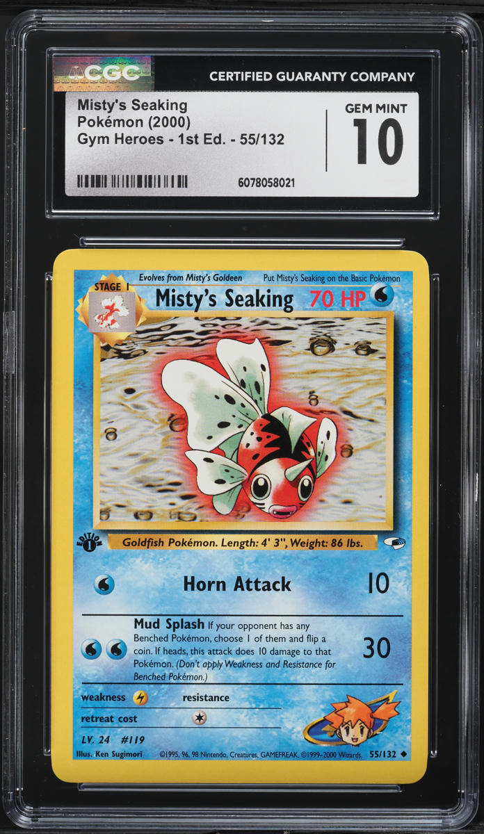 2000 Pokemon Gym Heroes 1st Edition Misty's Seaking #55 CGC 10 GEM MINT