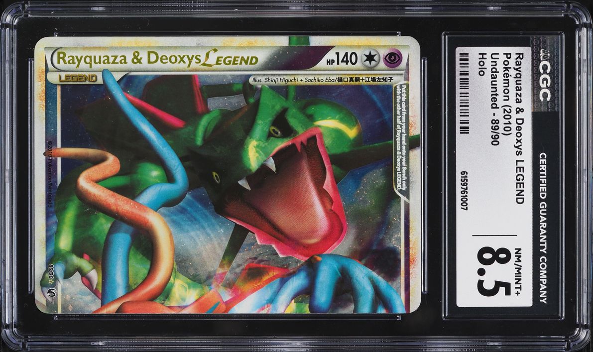 2010 Pokemon HeartGold & SoulSilver Undaunted Holo Rayquaza & Deoxys LEGEND #89 CGC 8.5 NM-MT+