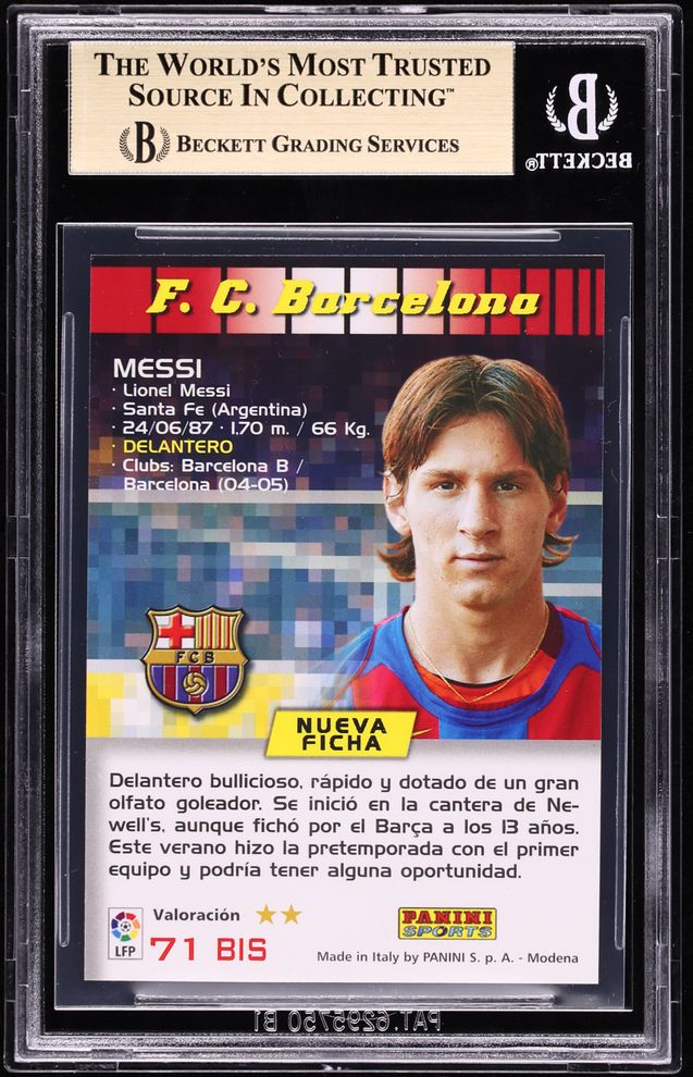 2004 Panini Sports Mega Cracks La Liga Lionel Messi ROOKIE #71 BGS 9.5 GEM MINT