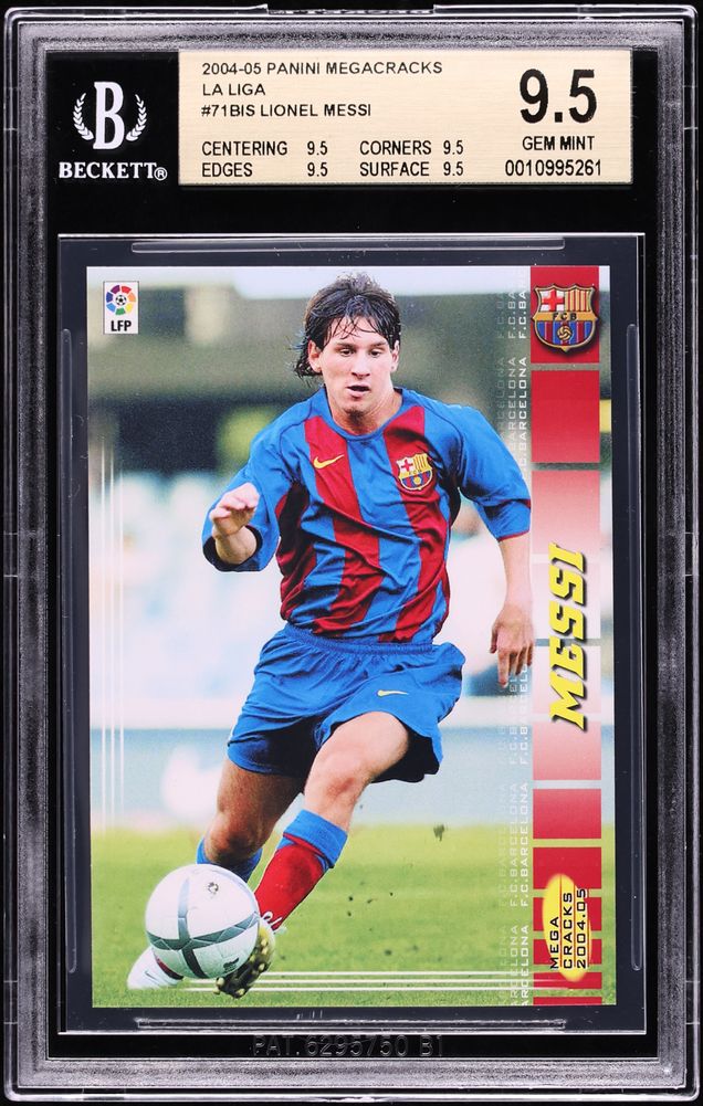 2004 Panini Sports Mega Cracks La Liga Lionel Messi ROOKIE #71 BGS 9.5 GEM MINT