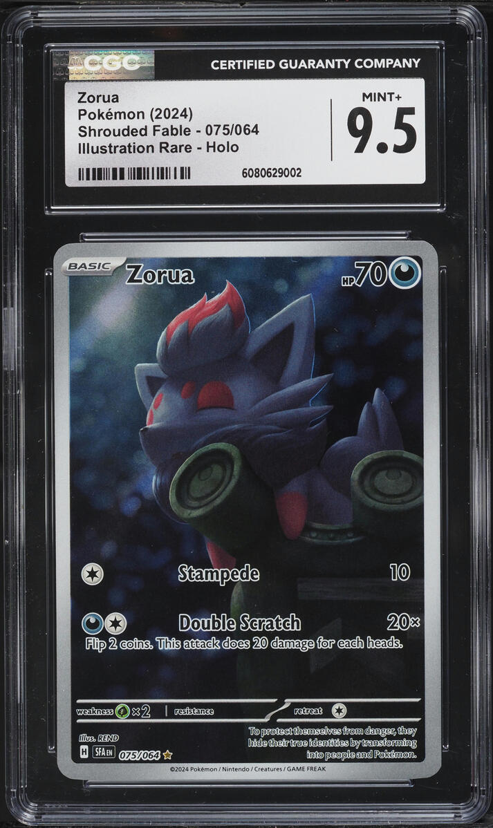 2024 Pokemon Scarlet & Violet Shrouded Fable IR Zorua #75 CGC 9.5 MINT+