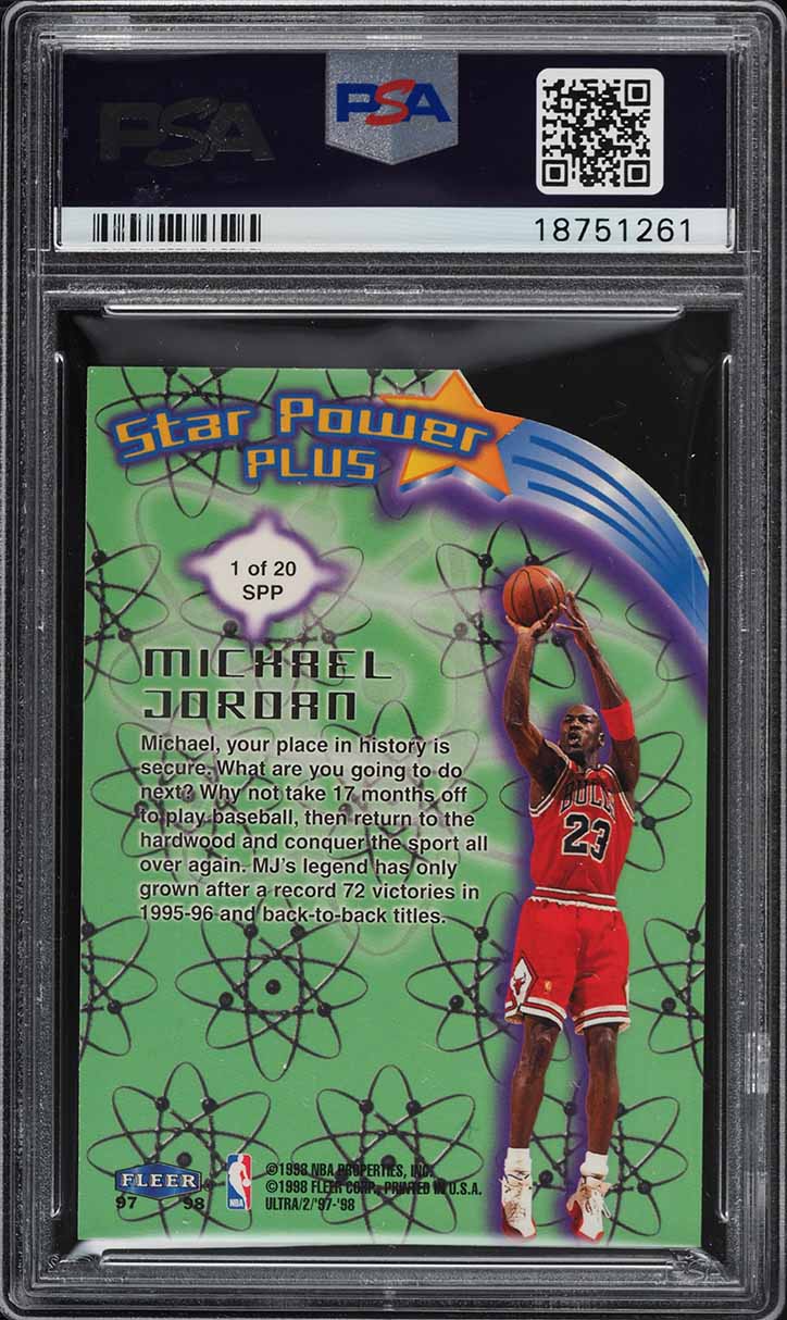 1997 Ultra Star Power Plus Die-Cut Michael Jordan #1 PSA 10 GEM MINT