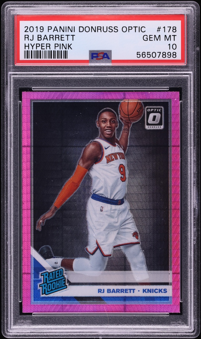 2019 Donruss Optic Hyper Pink RJ Barrett ROOKIE #178 PSA 10 GEM MINT