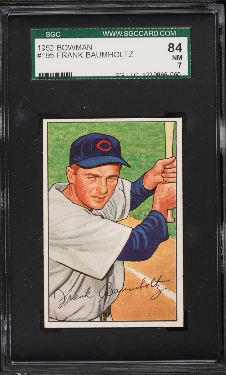 1952 Bowman Frank Baumholtz #195 SGC 7 NRMT