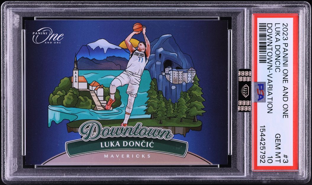 2023 Panini One And One Downtown Variation Luka Doncic #3 PSA MBA 10 GEM MINT