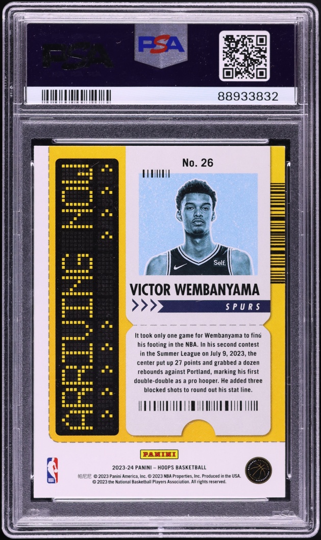 2023 Hoops Arriving Now Victor Wembanyama ROOKIE #26 PSA 9 MINT