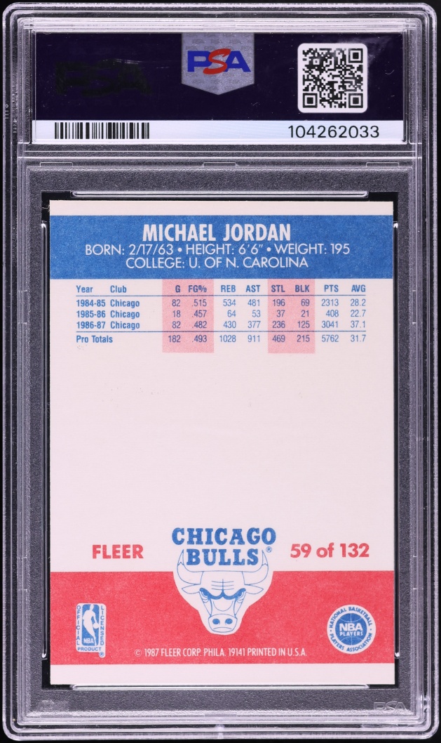 1987 Fleer Basketball Michael Jordan #59 PSA 9 MINT