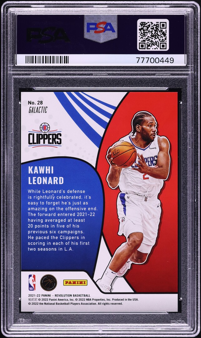 2021 Panini Revolution Vortex Galactic Kawhi Leonard #28 PSA 10 GEM MINT