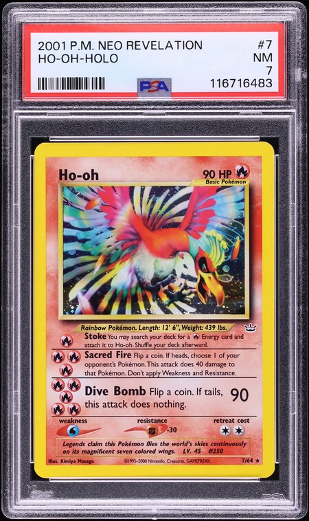 2001 Pokemon Neo Revelation Holo Ho-Oh #7 PSA 7 NRMT