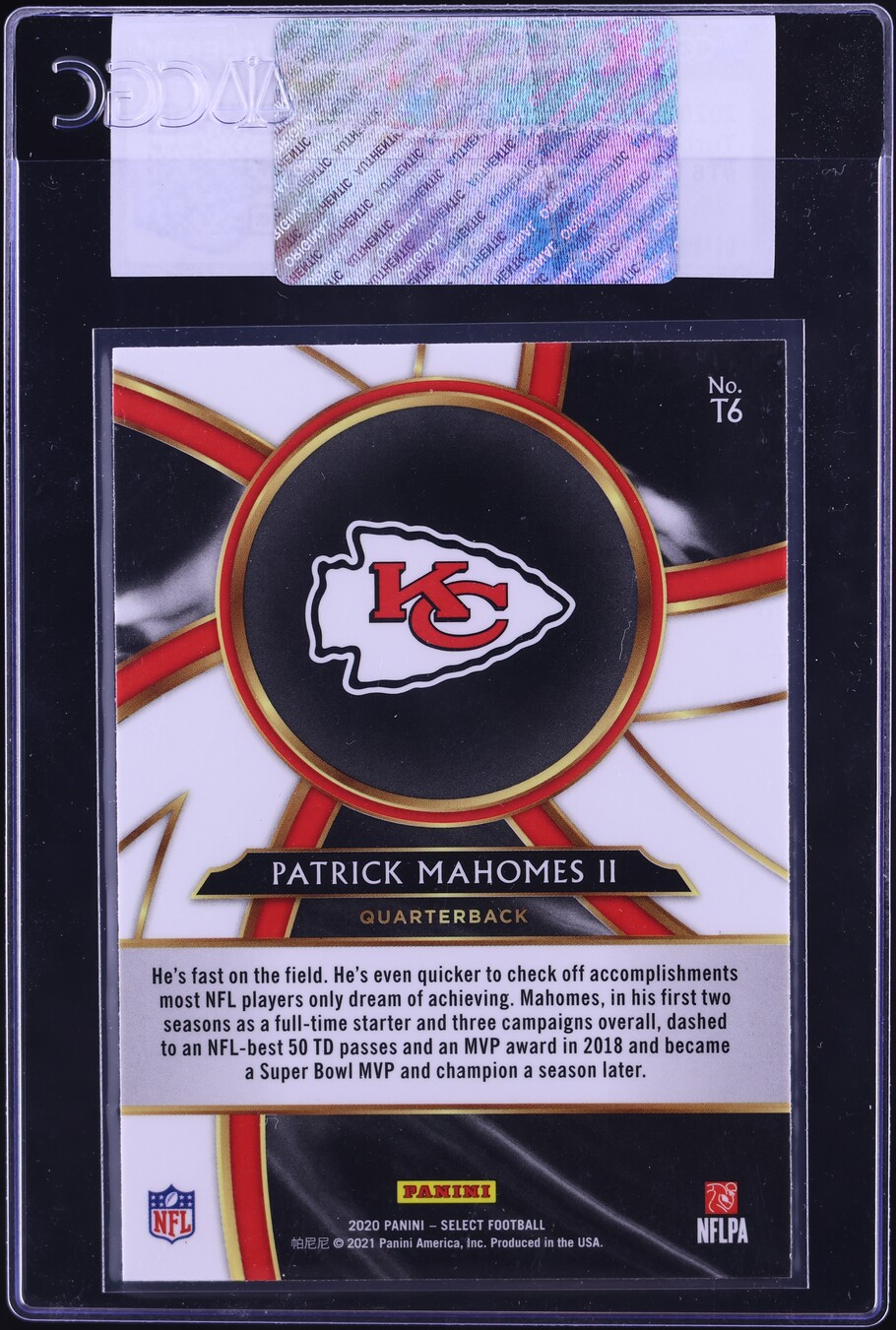 2020 Select Turbocharged Patrick Mahomes II #T6 CGC AUTH