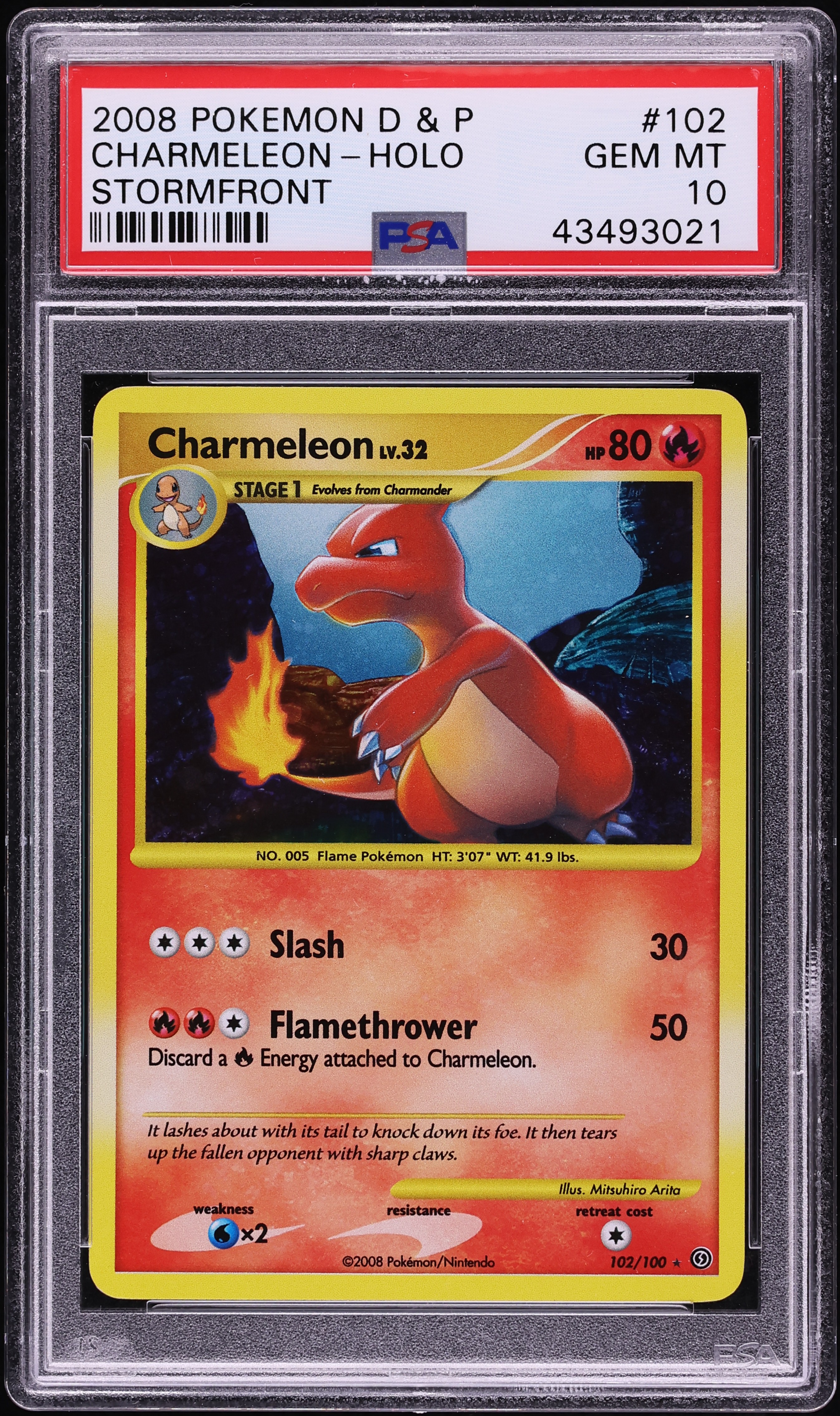 2008 Pokemon Diamond & Pearl Stormfront Holo Charmeleon #102 PSA 10 GEM MINT